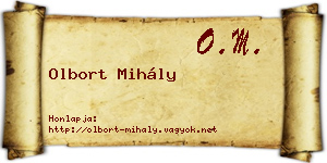 Olbort Mihály névjegykártya